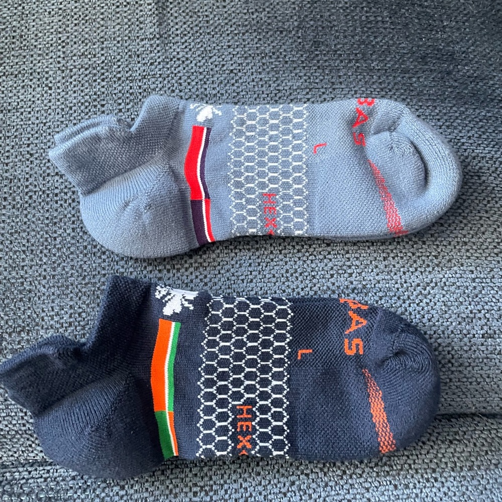 Bombas Med Unisex socks Navy and Blue/Grey socks hextec 2 Pair New No Tags